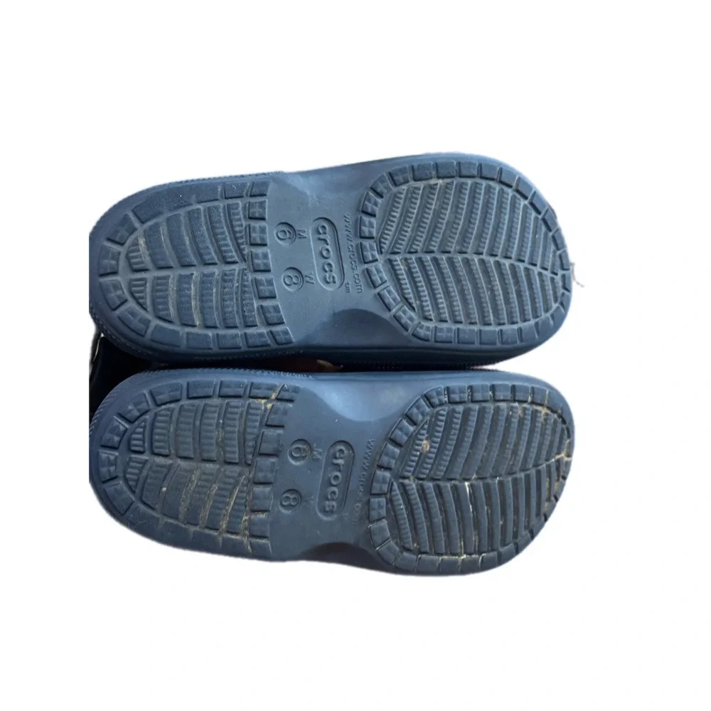 Crocs Classic Slide Mens 6 Womens 8 Navy Blue Excellent Comfort Sandals